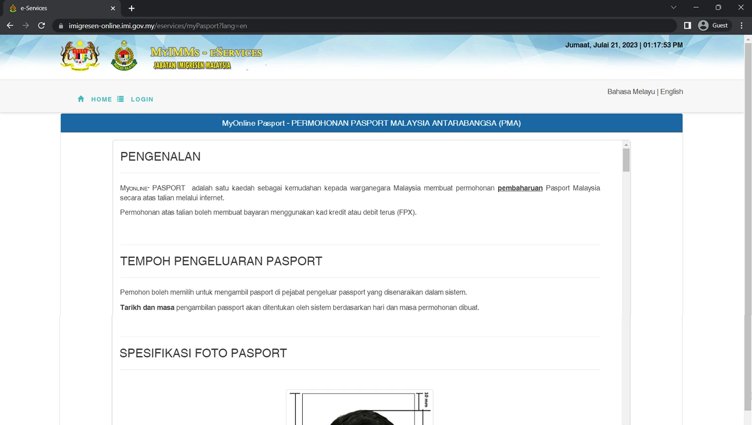 STEP 1_Visit the immigration website and read the terms and conditions