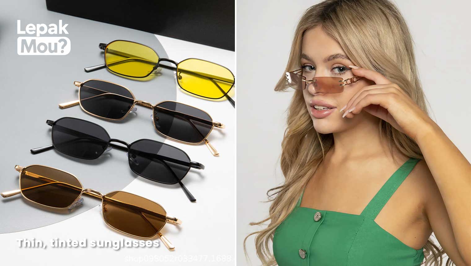 Y2k Accessories: Thin, tinted sunglasses