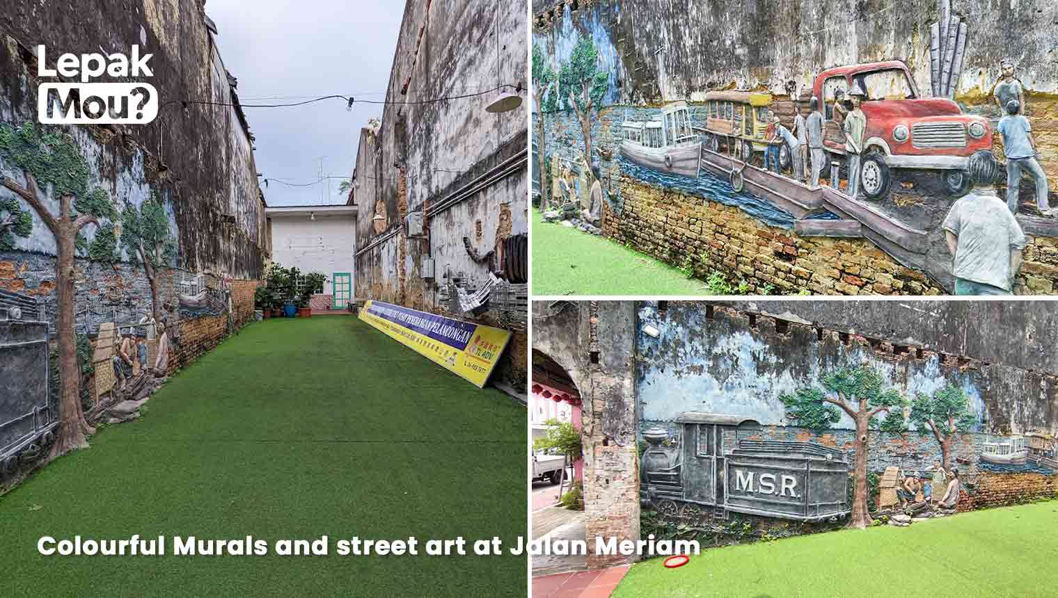 Colourful Murals and street art at Muar, Jalan Meriam