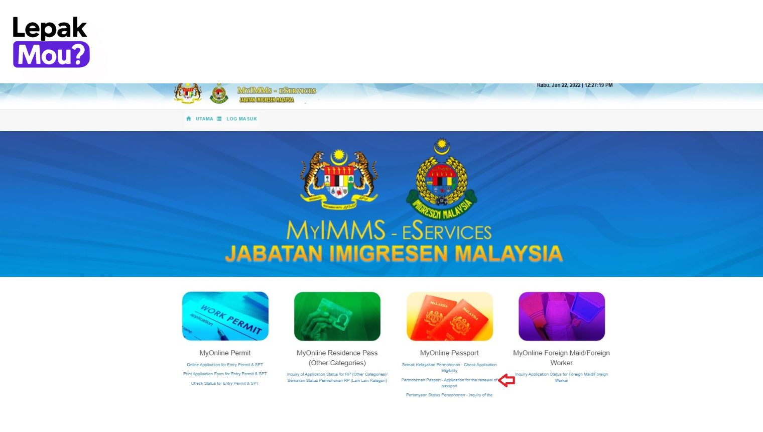 How to renew passport online Malaysia: Step 1, Visit the MyOnline Passport Portal