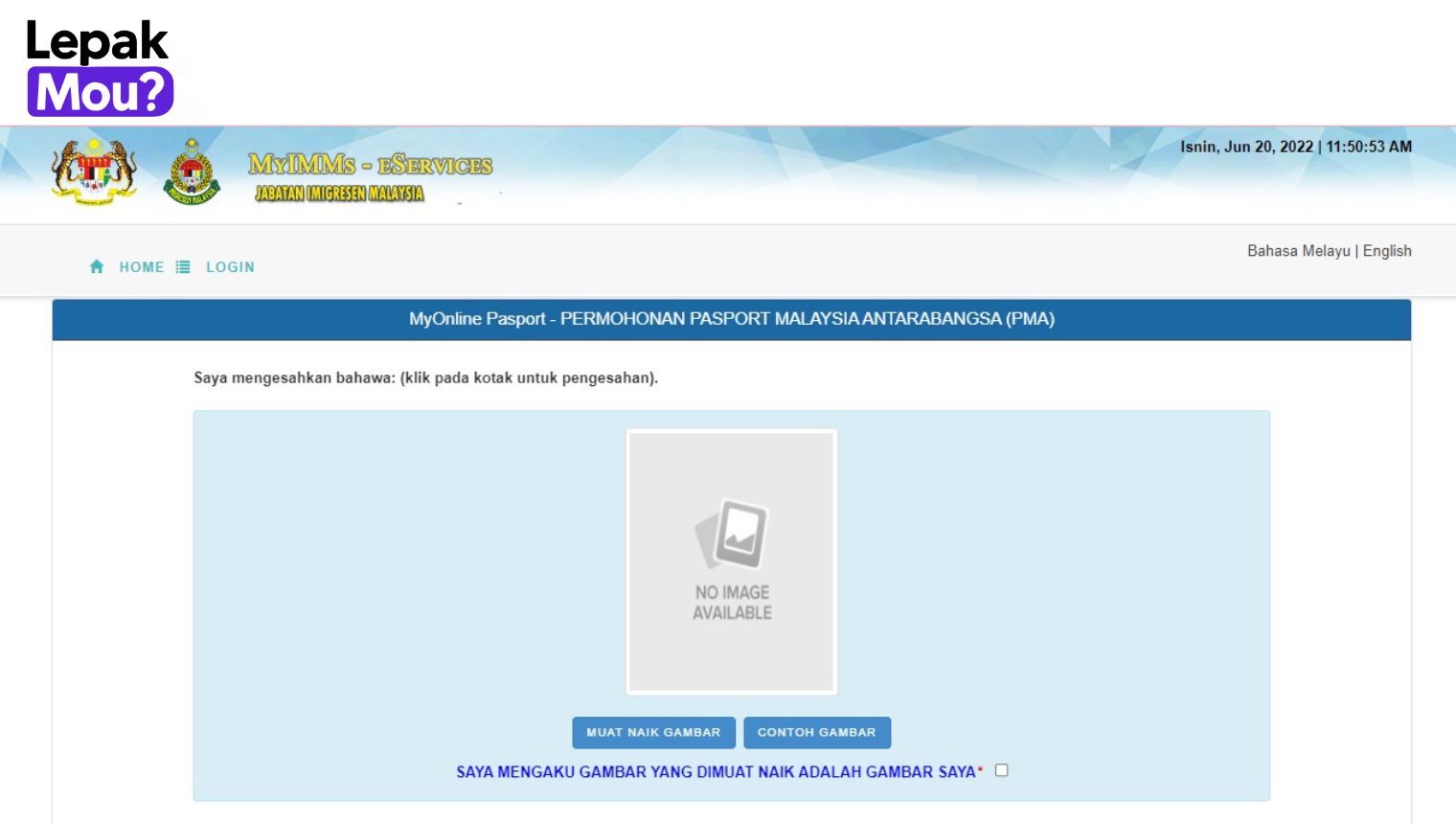 How to renew passport online Malaysia: Step 4, Upload Your Passport Photo