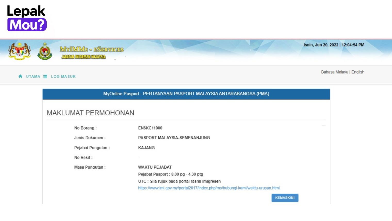 How to renew passport online Malaysia: Step 5, Select Your Collection Location