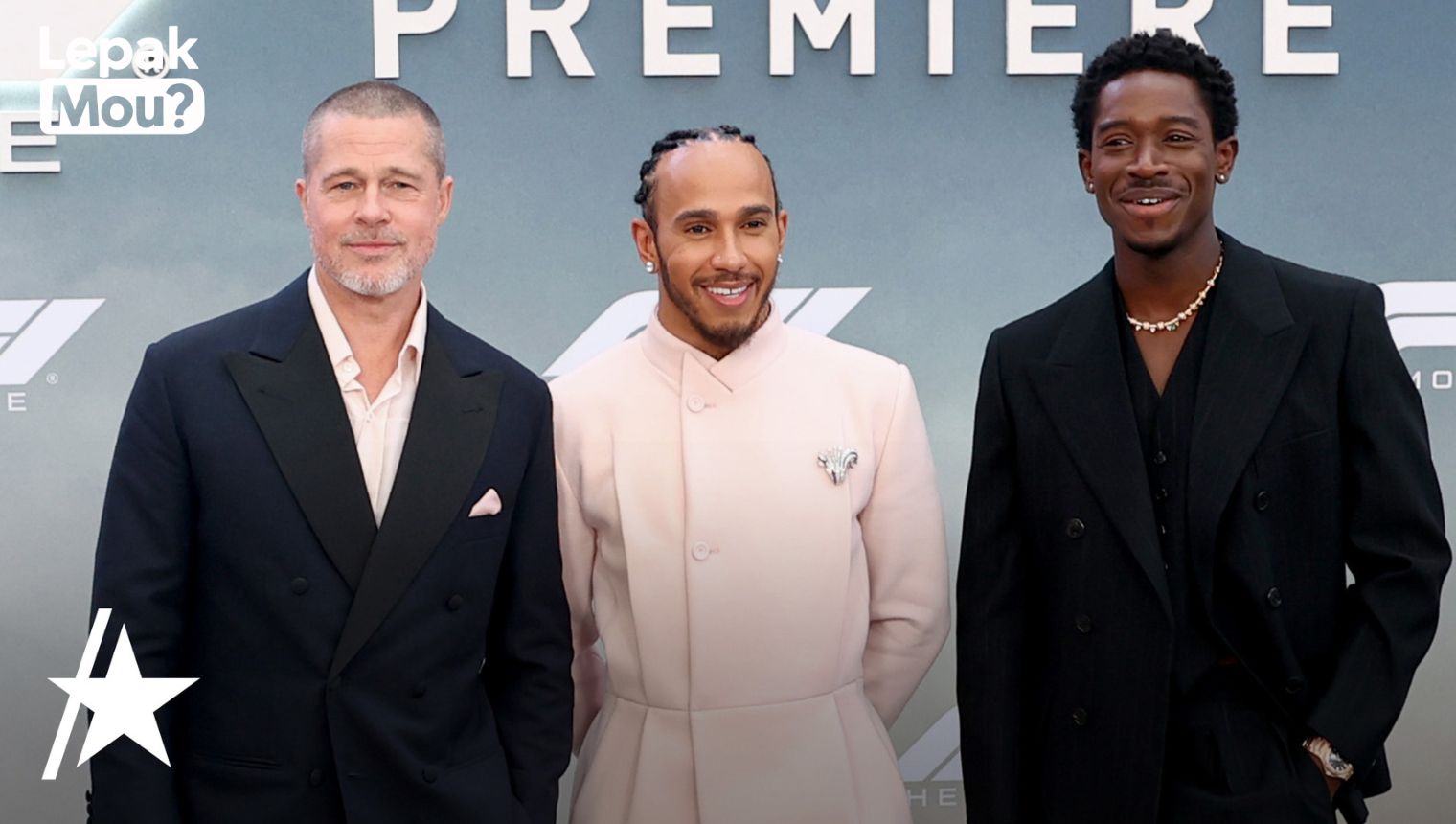Brad Pitt, Damson Idris and Lewis Hamilton at the F1 Movie Premiere
