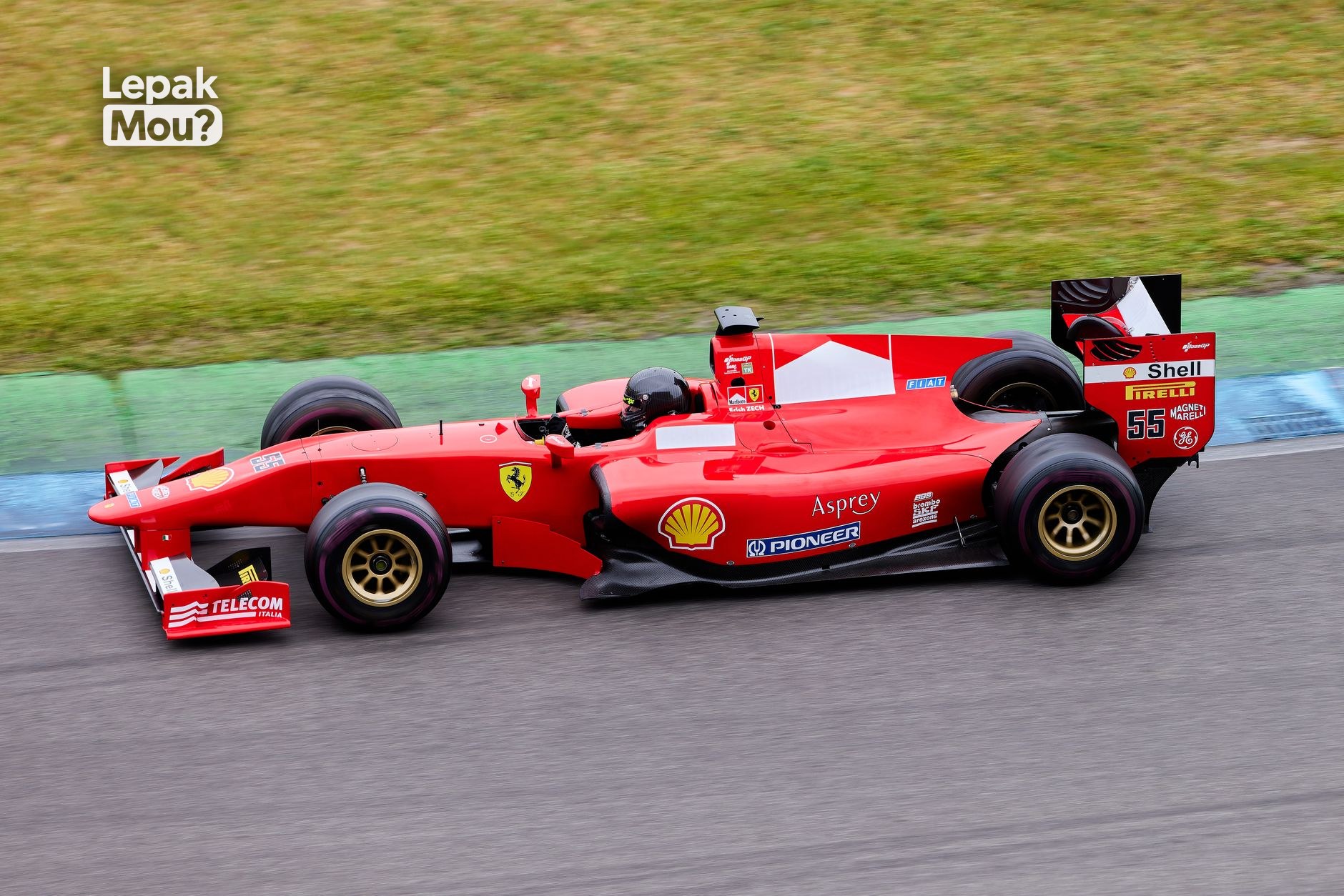 A Formula 1 car racing on track during a Grand Prix weekend