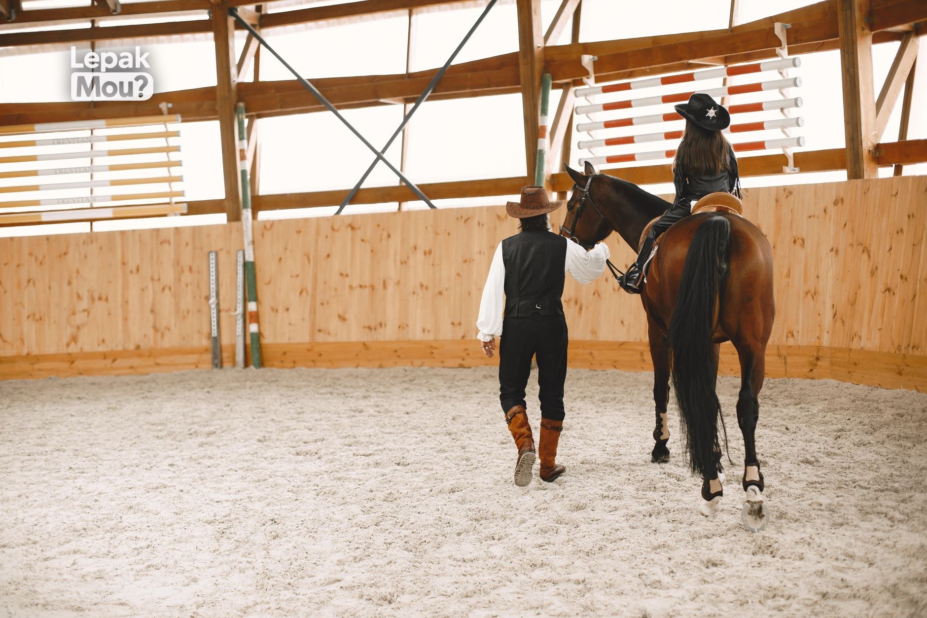 A horse riding class at an equestrian arena in Malaysia